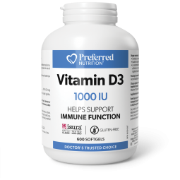 Preferred Nutrition Vitamin D3 1000 IU 600 Softgels