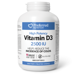 Preferred Nutrition 비타민 D3 2500 IU 600 Softgels
