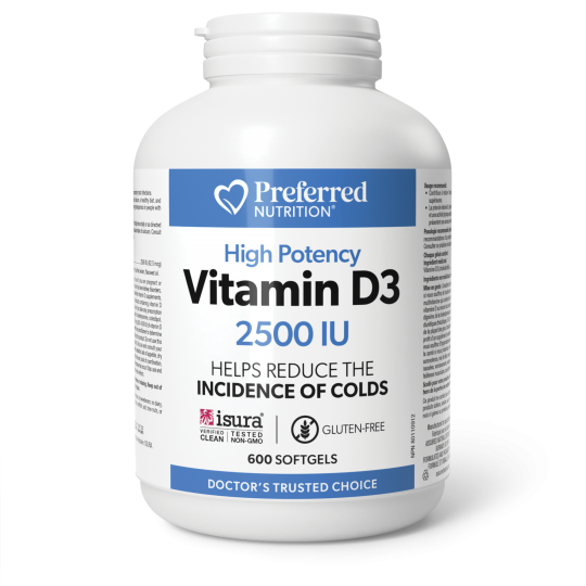 Preferred Nutrition Vitamin D3 2500 IU 600 Softgels