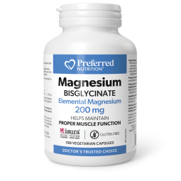 Preferred Nutrition Bisglycinate de magnésium Gélules végétariennes 200mg, 150vcaps