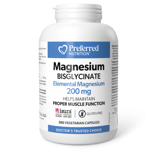 Preferred Nutrition 마그네슘 비스글리시네이트 채식 캡슐 200mg, 300vcaps