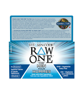 Garden of Life Vitamin Code RAW  ONE For Men 75 Vegi Capsules | 每天不同折扣, 全网最低价格 | 种类齐全的保健品店铺 VITASHOP, 只有你想不到, 没有你买不到 !