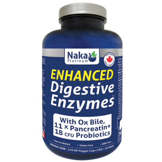 Naka Platinum Enhanced Digestive Enzymes 210 DR vcaps (BONUS SIZE)