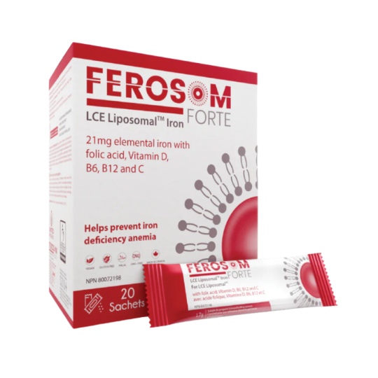 Ferosom Forte LCE Liposomal Iron Supplement - 20 Powder Sachets