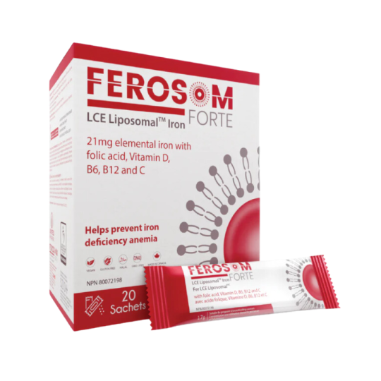 Ferosom Forte LCE 脂质体铁补充剂 - 20 袋装粉末