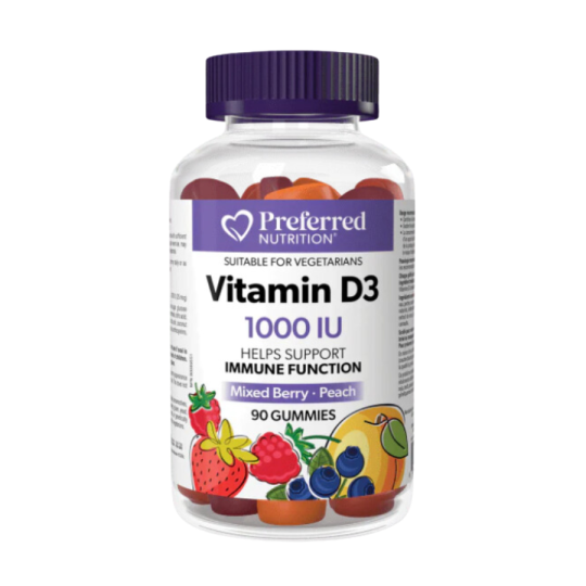 Preferred Nutrition Vitamin D3 1000 IU 90 Gummies