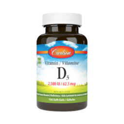 Carlson Vitamine D3 2,500 IU (62.5 mcg) 150 Softgels
