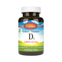 Carlson Vitamine D3 2,500 IU (62.5 mcg) 150 Softgels