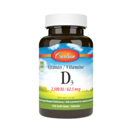 Carlson Vitamine D3 2,500 IU (62.5 mcg) 150 Softgels