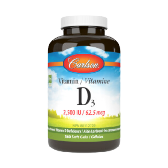 Carlson Vitamin D3 2,500 IU (62.5 mcg) 360 Softgels
