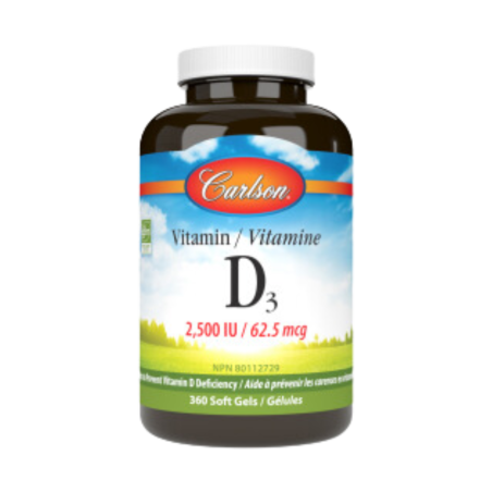Carlson Vitamin D3 2,500 IU (62.5 mcg) 360 Softgels