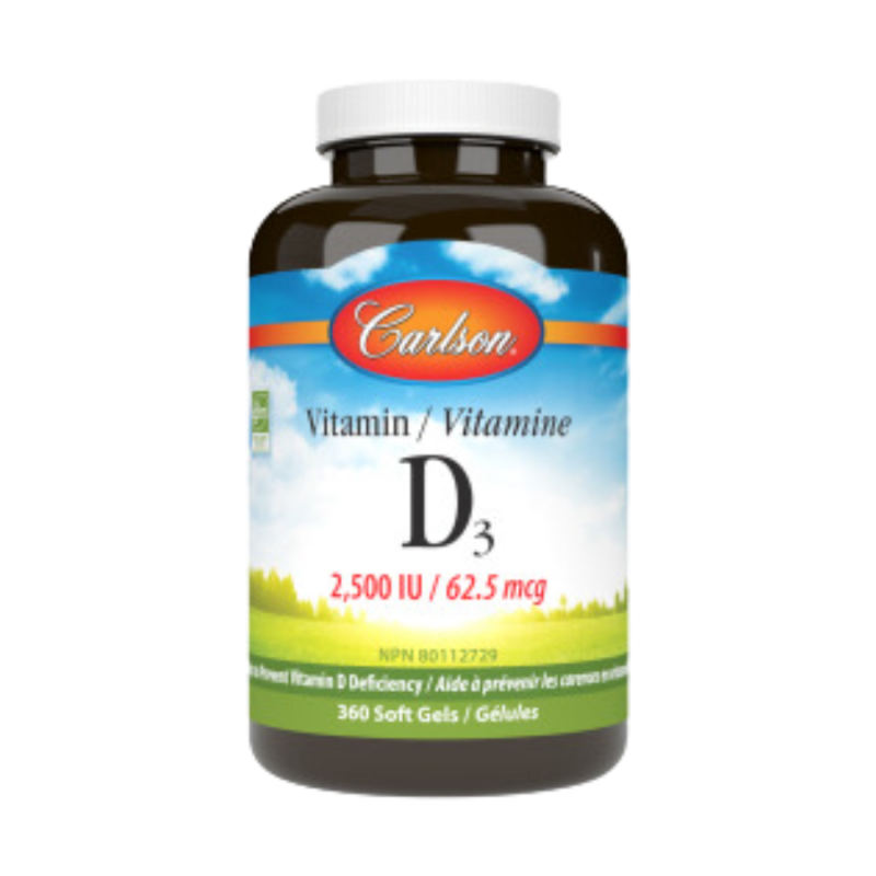 Carlson Vitamine D3 2,500 IU (62.5 mcg) 150 Softgels