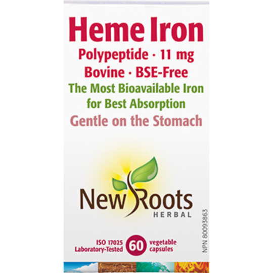 New Roots Heme Iron (Bovine) 11 mg 60 vcaps