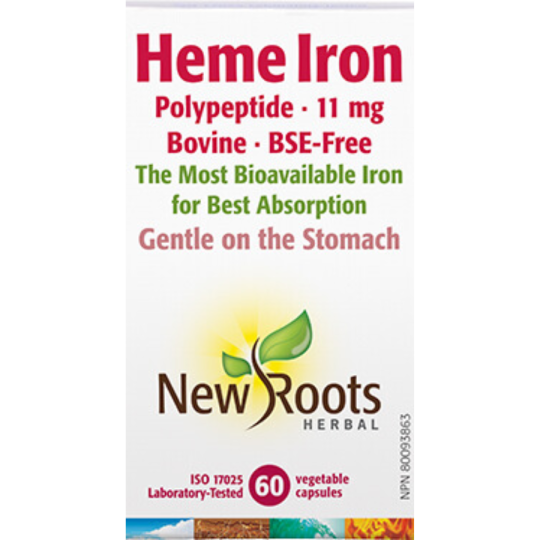 New Roots Heme 철 (덩굴) 11 mg 60 vcaps
