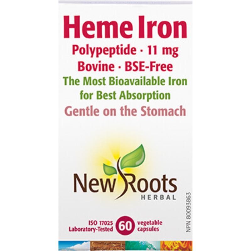 New Roots Heme Iron (Bovine) 11 mg 60 vcaps