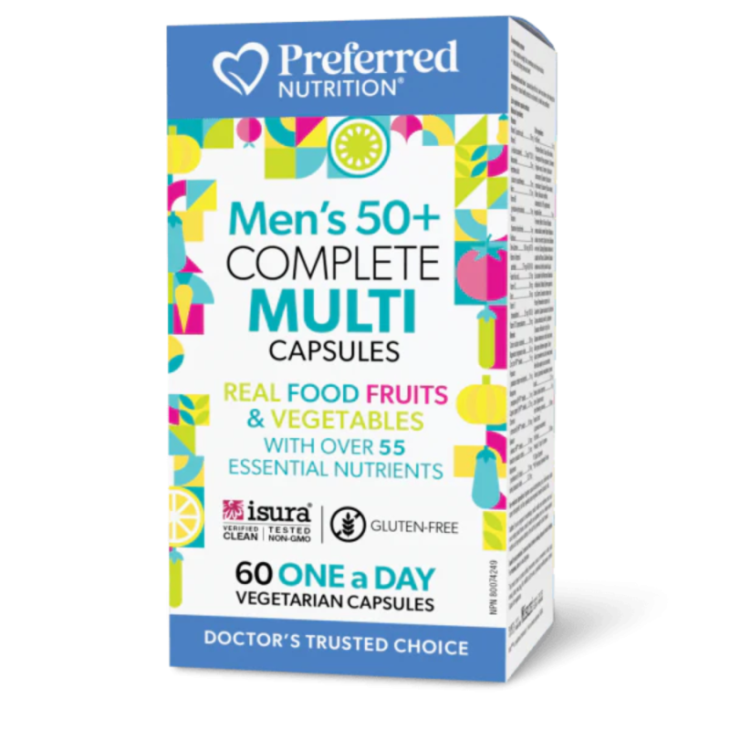 Preferred Nutrition Multi-vitamine complète pour hommes de plus de 50 ans, 60 capsules végétariennes