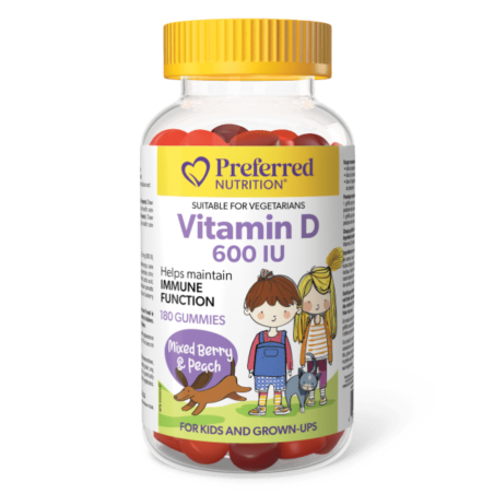Preferred Nutrition Vitamin D 600 IU Gummies for Kids 180 Gummies