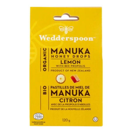 Wedderspoon 웨더스푼 Org 마누카 허니 드롭스 레몬 120g | 매일 업데이트되는 특가 상품 | VITASHOP