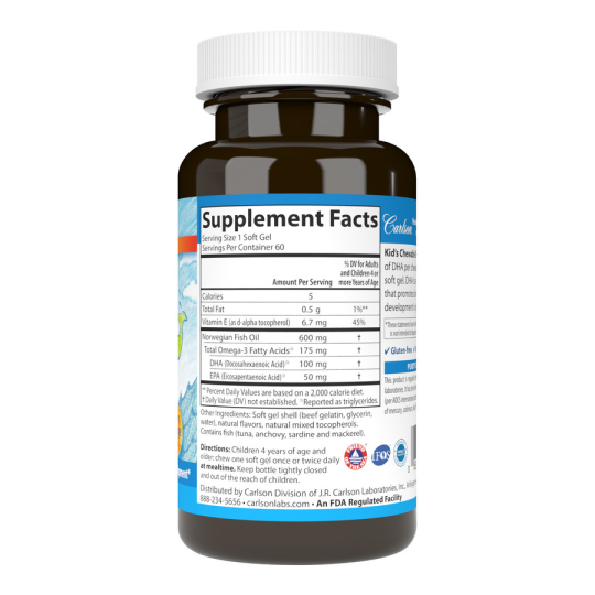 Carlson Laboratories Carlson for Kids DHA Orange 60 Softgels | Unbeatable Prices, Daily Deals | VITASHOP