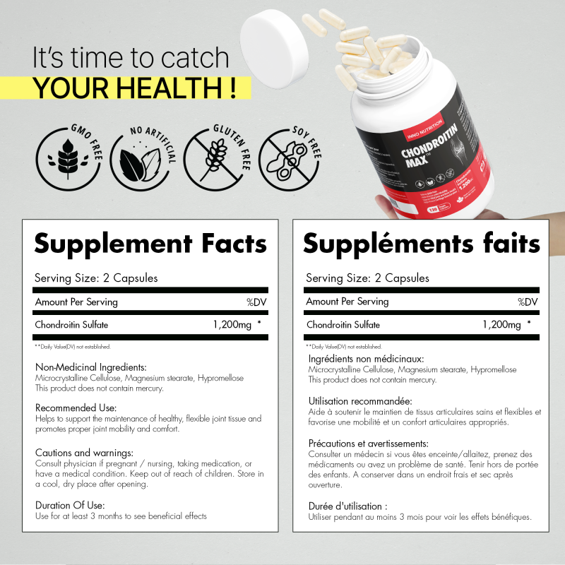 INNO NUTRITION Chondroitin 1200mg 120 Capsules | 每天不同折扣, 全网最低价格 | 种类齐全的保健品店铺 VITASHOP, 只有你想不到, 没有你买不到 !