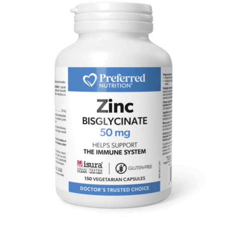 Preferred Nutrition Bisglycinate de zinc en gélules de 50 mg