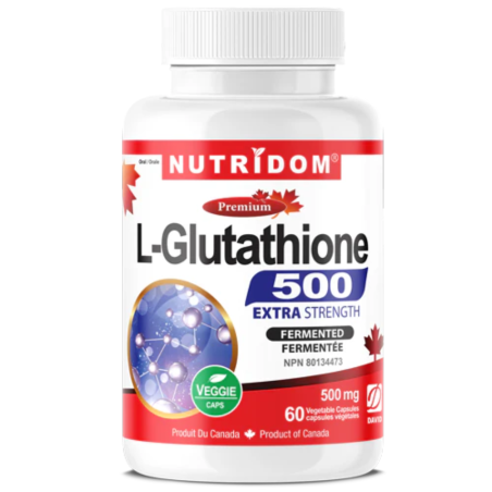 Nutridom L-Glutathione 500 여분 힘 (60의 Veggie 모자)