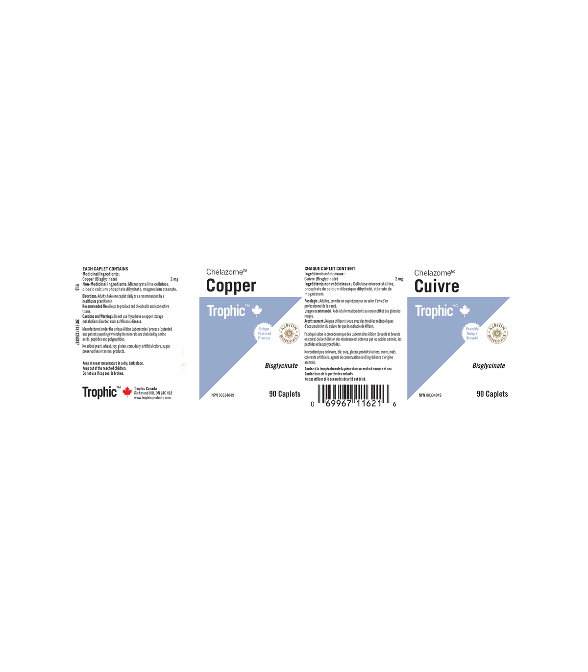 Trophic Vitamins Copper Chelazome 2 mg 90 Caplets | Unbeatable Prices, Daily Deals | VITASHOP