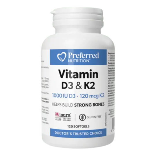 Preferred Nutrition 비타민 D3&K2 120 소프트젤