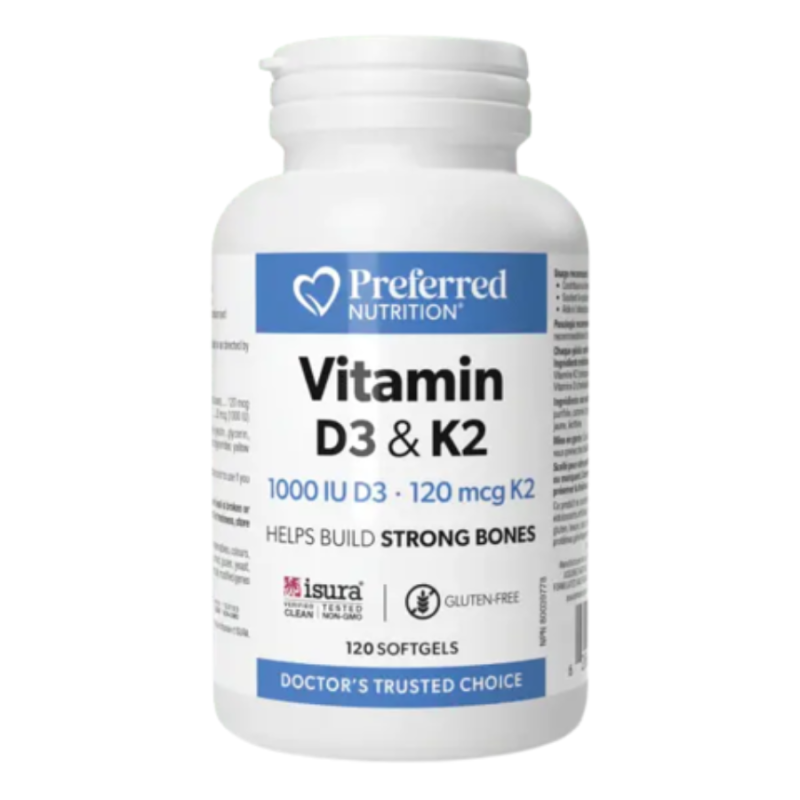 Preferred Nutrition 维生素 D3&K2 120 粒软胶囊