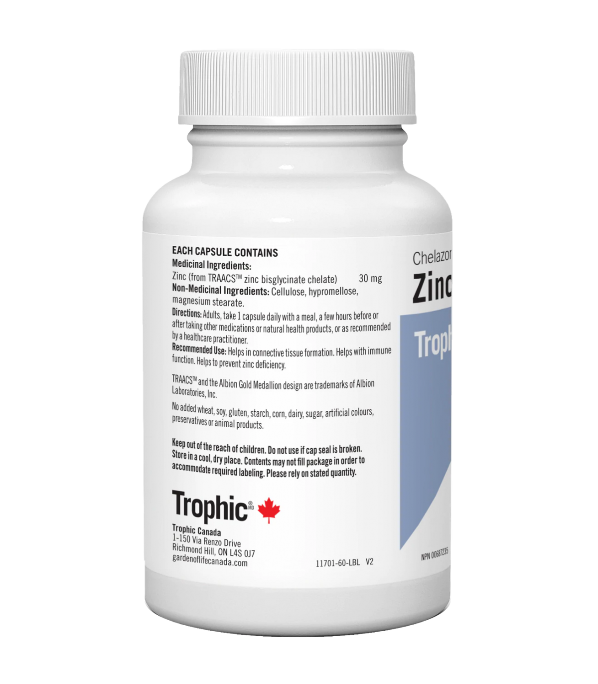 Zinc Chelazome 30 mg 60 Vegi Capsules | Safest & Easiest Shopping Vitamins Online | VITASHOP