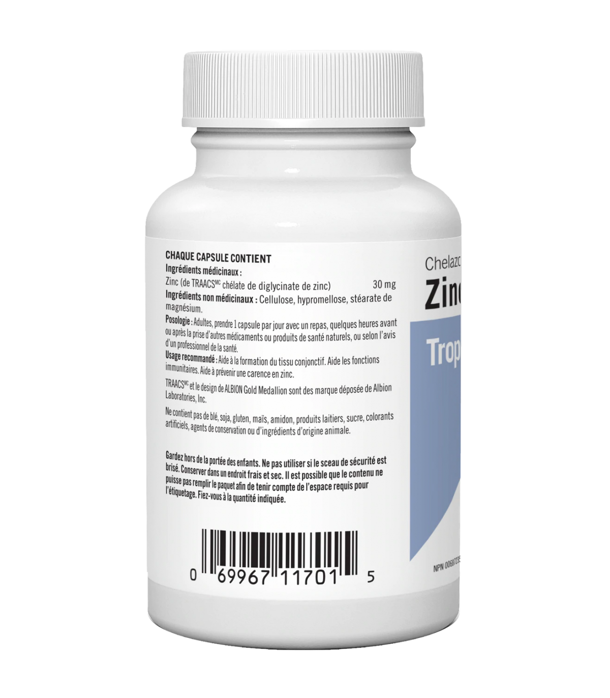 Trophic Vitamins 트로픽 비타민즈 아연 첼라좀 30mg 120 식물성 캡슐 | 매일 업데이트되는 특가 상품 | VITASHOP
