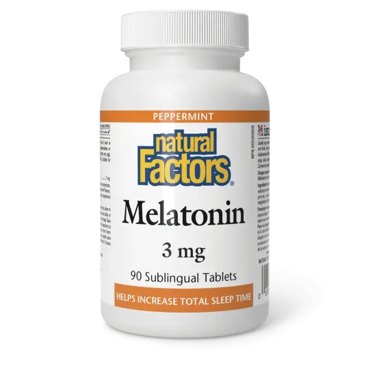 Natural Factors 내추럴 팩터스 멜라토닌 3 mg 페퍼민트, 90 설하 정제 | 매일 업데이트되는 특가 상품 | VITASHOP