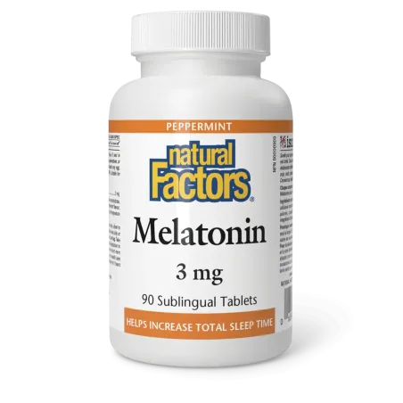 Natural Factors 내추럴 팩터스 멜라토닌 3 mg 페퍼민트, 90 설하 정제 | 매일 업데이트되는 특가 상품 | VITASHOP