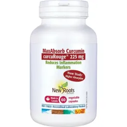 New Roots MaxAbsorb Curcumin curcuRouge 225 Mg 60 Capsules