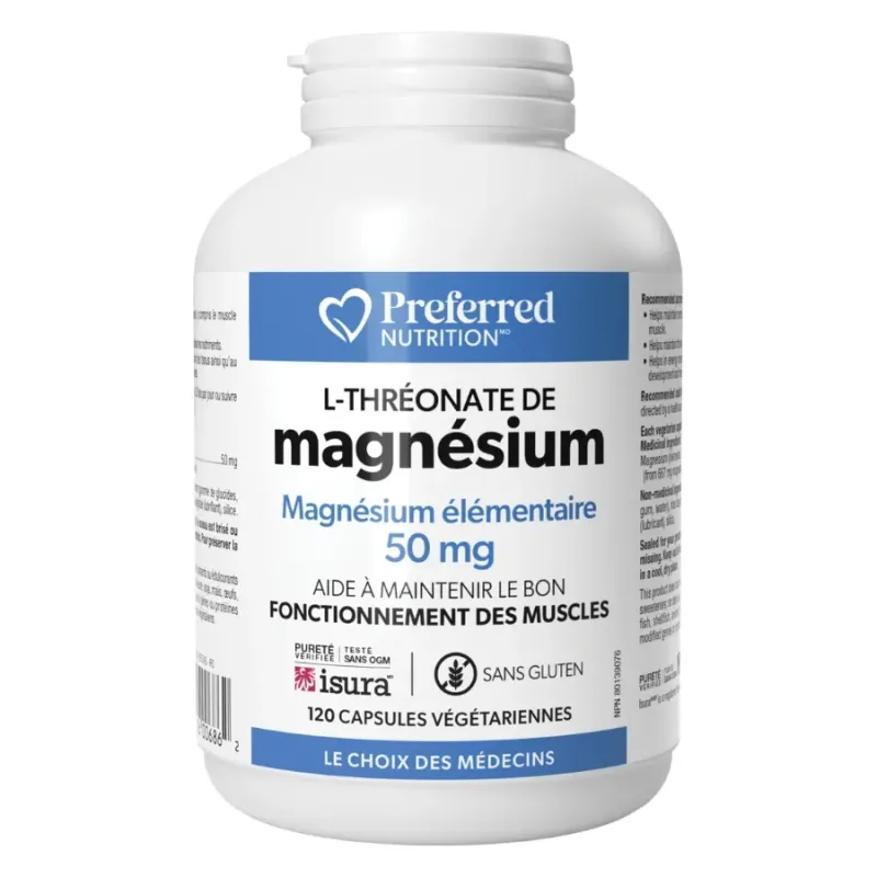 Preferred Nutrition Magnesium L-Threonate 50 mg, 120 Veg Capsules