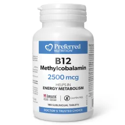 Preferred Nutrition 维生素B12 甲基钴胺 2500微克, 180片舌下含片