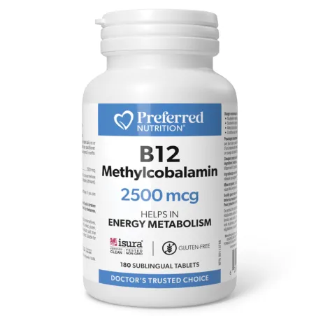 Preferred Nutrition B12 Methylcobalamin 2500 mcg 90 Sublingual Tablets