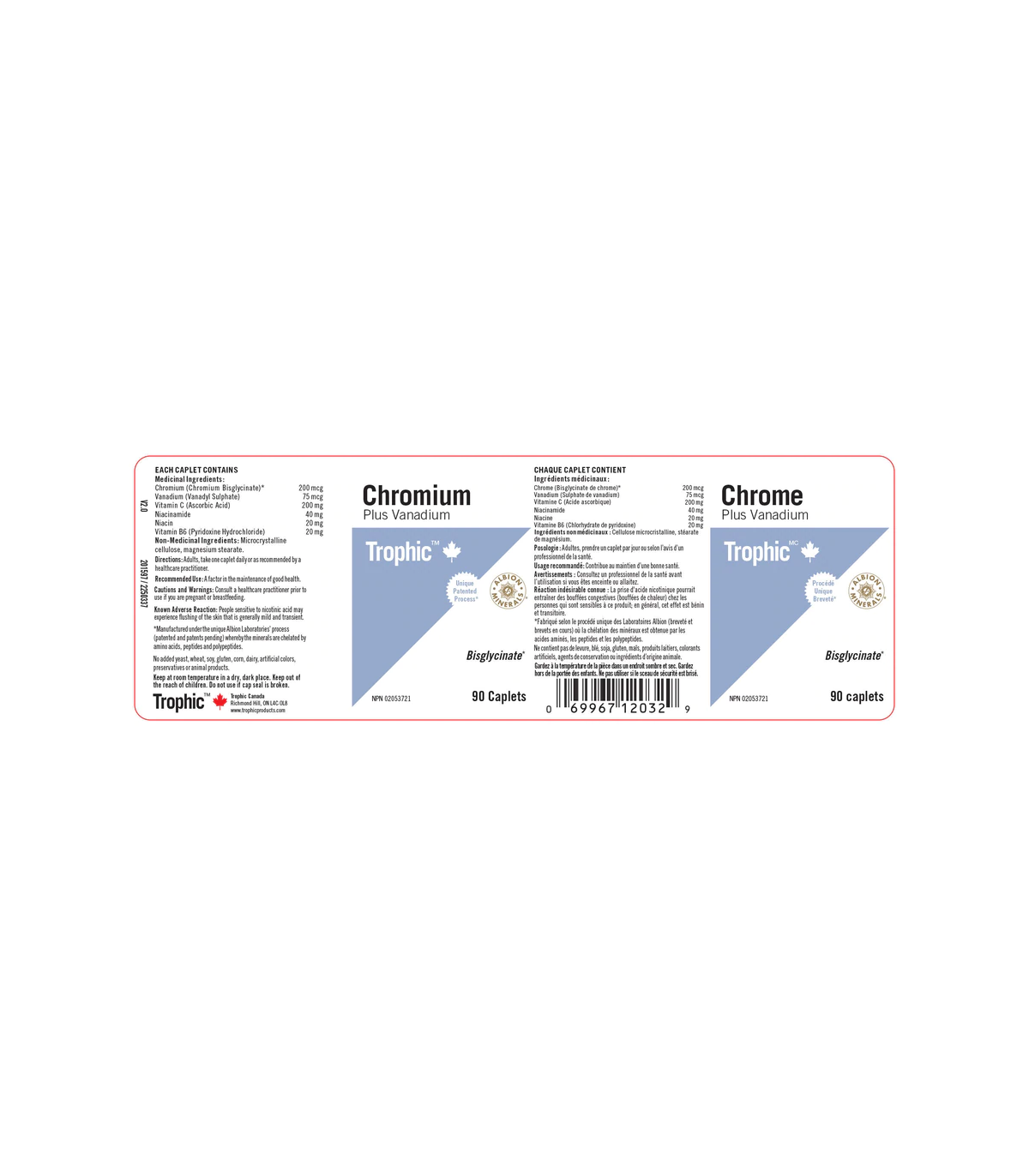 Trophic Vitamins Chromium + Vanadium 90 Caplets | Unbeatable Prices, Daily Deals | VITASHOP