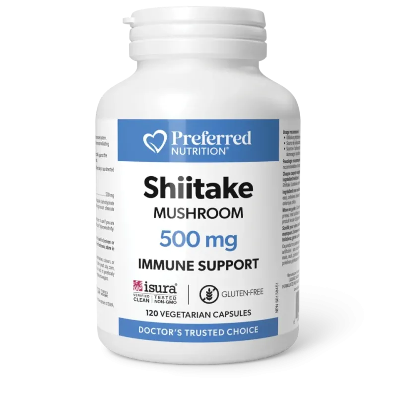 Preferred Nutrition Shiitake Mushroom 500mg 120 Vegetarian Capsules