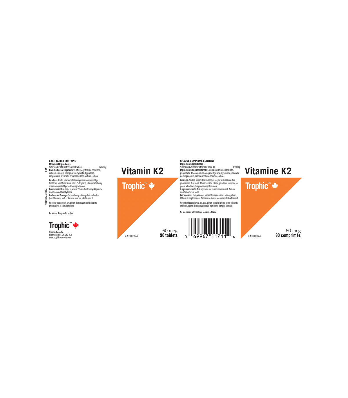Vitamin K2 MK4 60 mcg 90 Tablets | Safest & Easiest Shopping Vitamins Online | VITASHOP