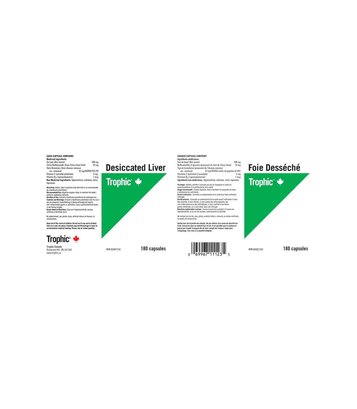 Trophic Vitamins Desiccated Liver 180 Capsules | Unbeatable Prices, Daily Deals | VITASHOP