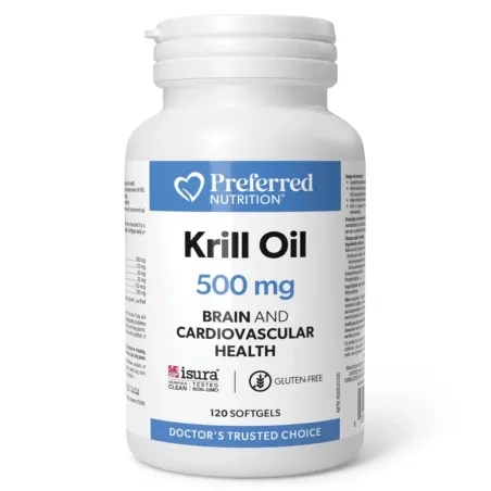 프리퍼드 뉴트리션 크릴 오일 500mg, 연질 캡슐 120정