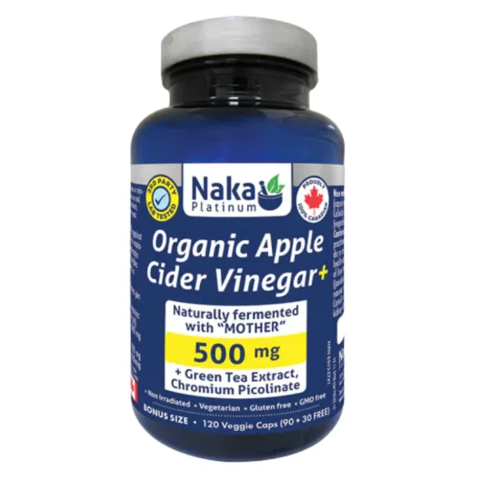 Organic Apple Cider Vinegar+ By NAKA Platinum 120 Veggie Caps | BEST DEALS | VitaShop