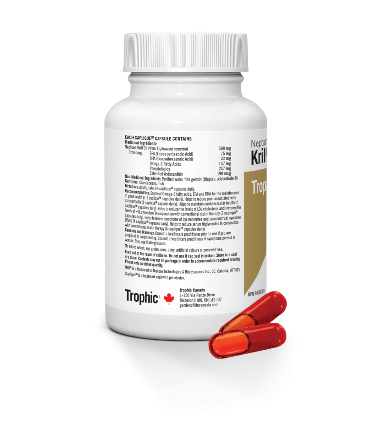 Trophic Vitamins 트로픽 비타민즈 크릴 오일 넵튠 500 mg 120 캡슐 | 매일 업데이트되는 특가 상품 | VITASHOP
