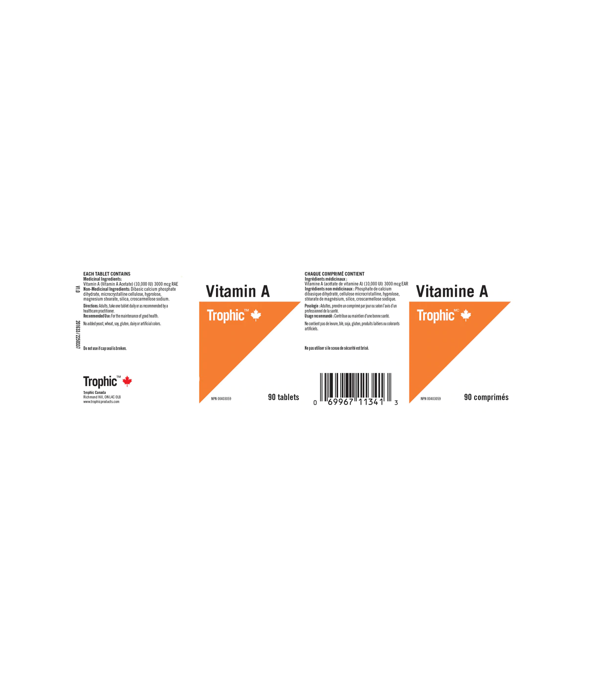 Trophic Vitamins Vitamin A 10,000 IU 90 Tablets | Unbeatable Prices, Daily Deals | VITASHOP