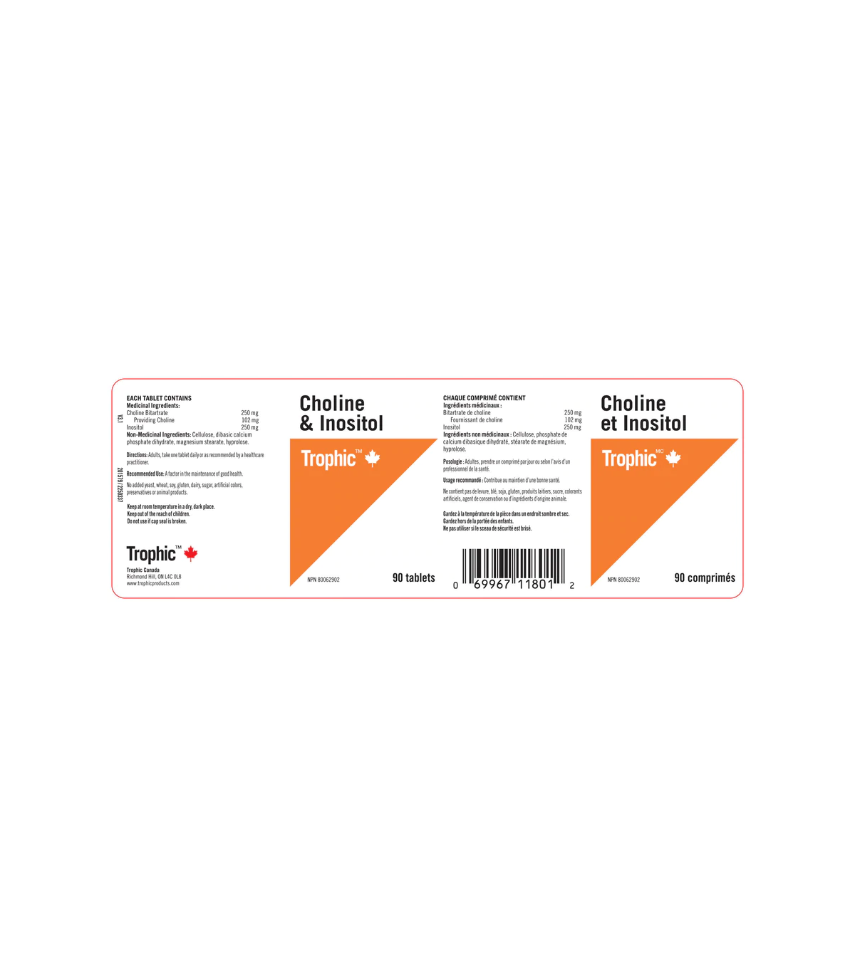 Trophic Vitamins Choline & Inositol 500 mg 180 Tablets | 每天不同折扣, 全网最低价格 | 种类齐全的保健品店铺 VITASHOP, 只有你想不到, 没有你买不到 !