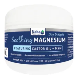 Crème apaisante au magnésium avec huile de ricin + MSM 240ml | BEST DEALS