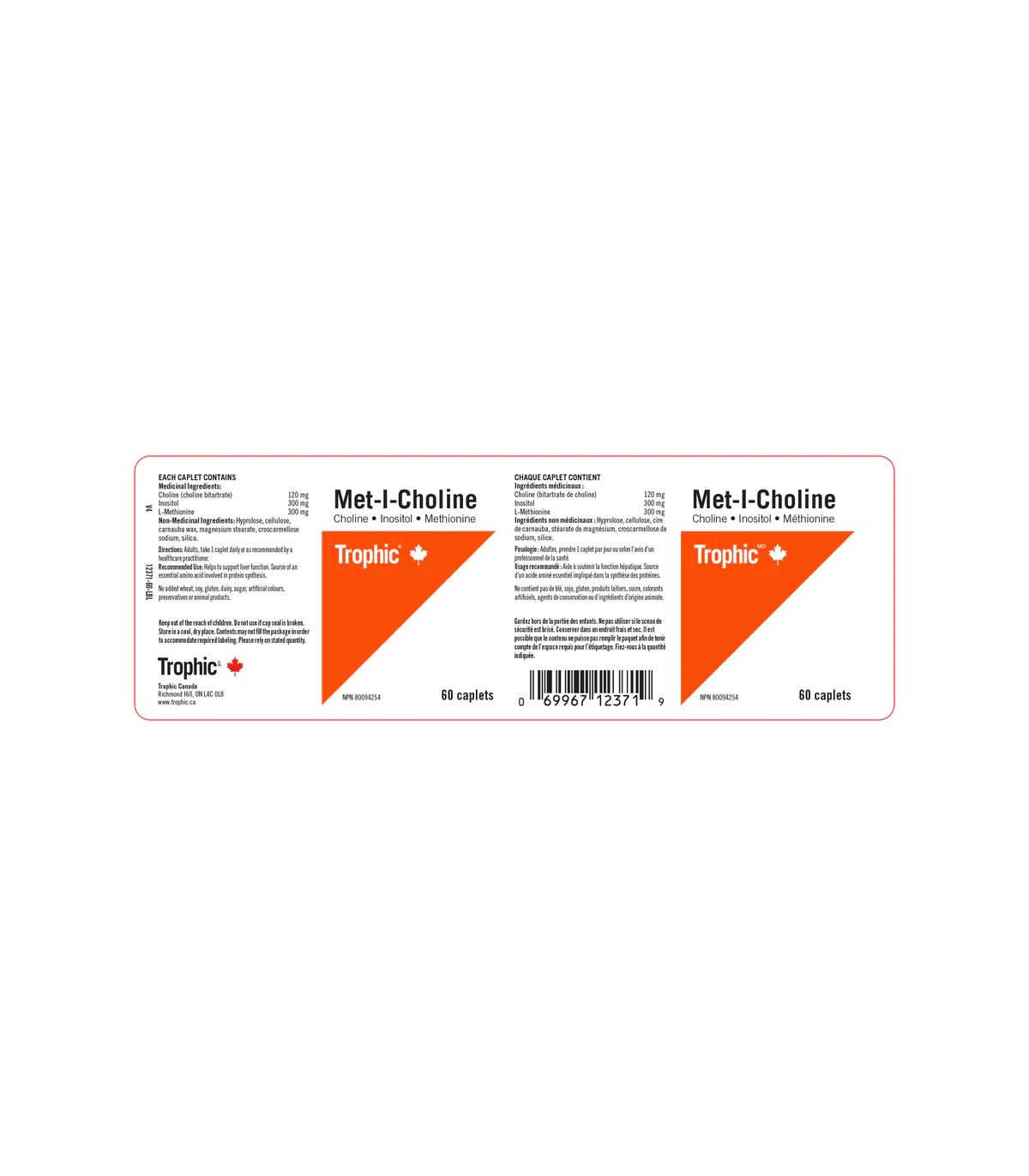 Trophic Vitamins Met-I-Choline, Formerly called Lipo 900mg, 60 Caplets | 每天不同折扣, 全网最低价格 | 种类齐全的保健品店铺 VITASHOP, 只有你想不到, 没有你买不到 !