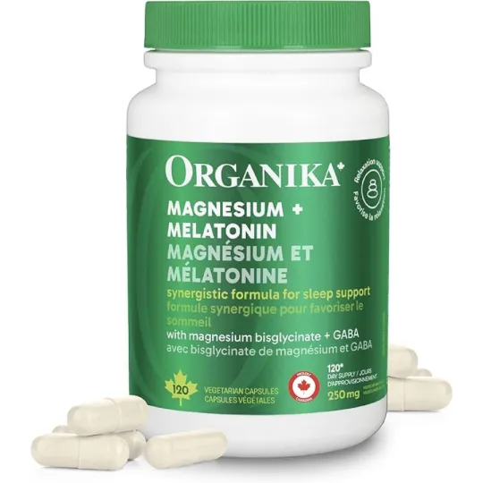 Organika Magnesium + Melatonin with Magnesium Bisglycinate + GABA 120 V. Capsules | Unbeatable Prices, Daily Deals | VITASHOP