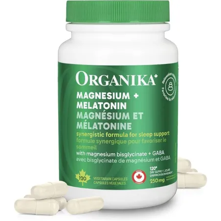 Organika Magnésium + Mélatonine avec Bisglycinate de Magnésium + GABA 120 V. Gélules | Prix imbattables, Bonnes Affaires du Jou